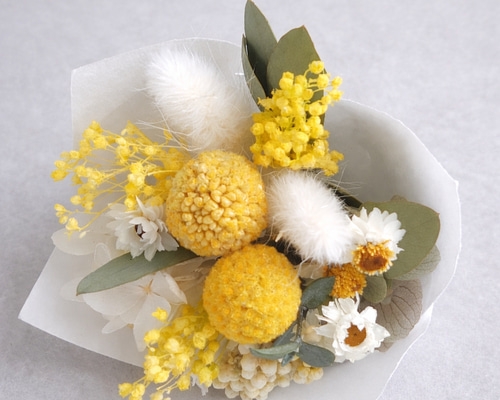 ドライフラワーミニブーケ イエロー系 置くだけで可愛く飾れる花束