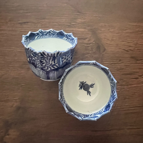 蕎麦猪口 向付 古伊万里 江戸 明治 花籠 訳あり骨董 ＃古伊万里 ＃器