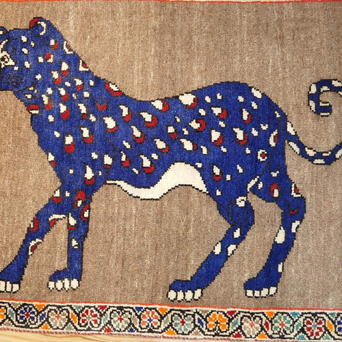 秋入荷】ペルシャ ライオンギャッベ ヤラメ族 トライバルラグ