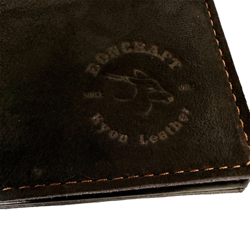 キョン革グレー スエード L型財布 エレガントなキョン革Lファスナー財布 その他ミニ財布・コンパクト財布