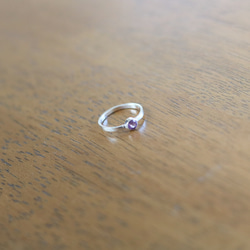 （獨一無二，Silver925）紫水晶銀戒指（4mm，尺寸11.5） 第5張的照片