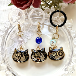 再販 レジン 螺鈿細工風猫ちゃんのネックレス ネックレス
