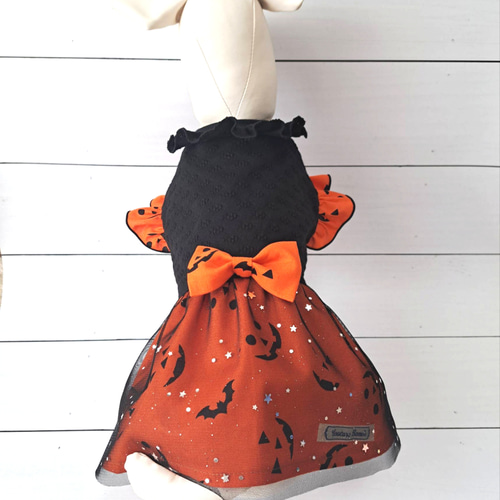 ♥︎︎Rossher♡♡♥︎︎ ハンドメイド犬服 ハロウィン チュールワンピース ♥︎︎Rossher♡♡様専用♥︎︎ ハンドメイド犬服 ハロウィン