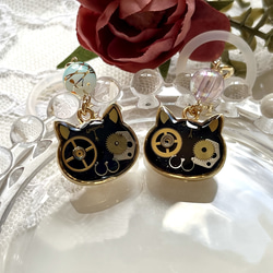 黒猫アンブレラマーカーレジン