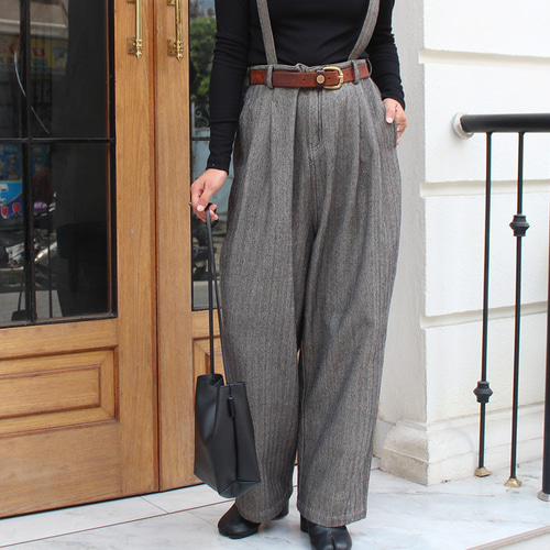 2way美脚サロペットパンツ ライトグレー オールインワン