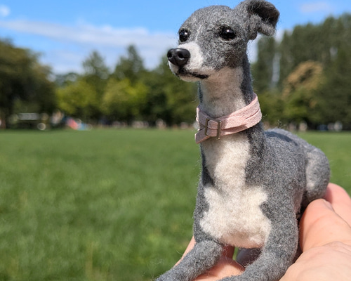 【受注製作お問い合わせ専用】羊毛フェルトペット 鼻先〜お尻まで約13cm強サイズ 受注製作お問い合わせ専用】羊毛フェルトペット 鼻先〜お尻まで約13cm強