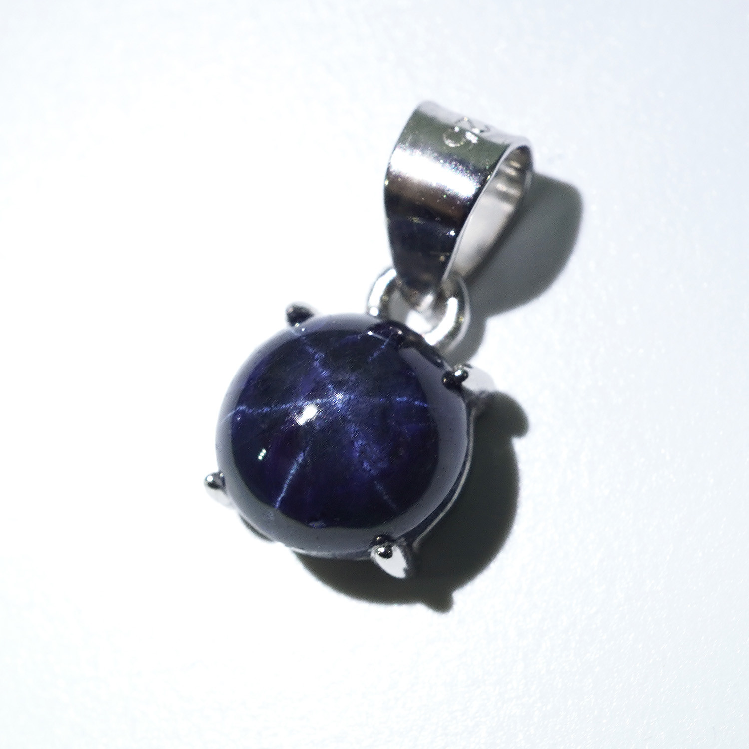 天然石 6㎜ スター サファイア ネックレス ペンダントトップ