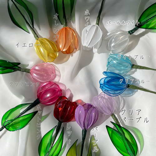 ワイヤークラフト。ディップアート。雫型のブルーFlower゜