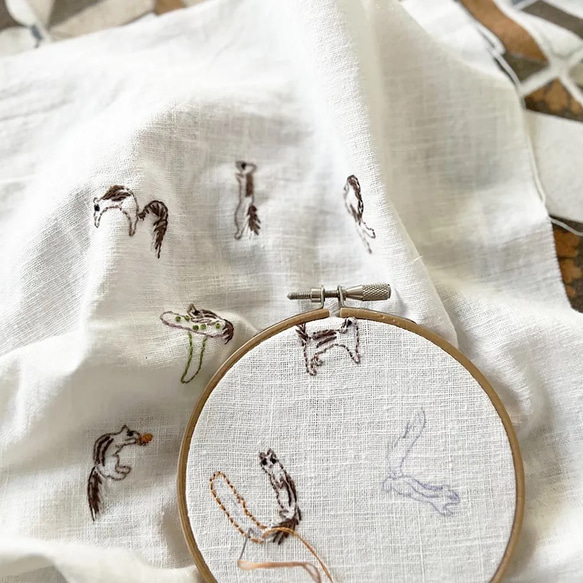 松鼠字母刺繡套件 [適合初學者/包含圖案/松鼠] 第7張的照片