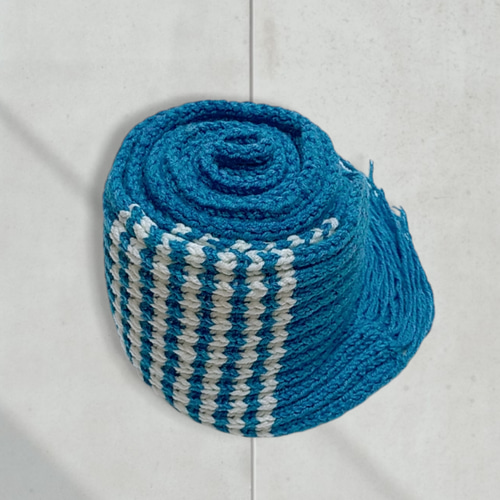 送料無料/匿名配】軽くて暖かい♪ボーダー柄のフリンジマフラー/通勤