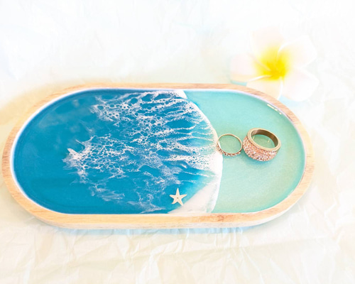 レジンアート　海アート　オーシャンアート　トレイ レジンアート海アートオーシャンアートトレイ