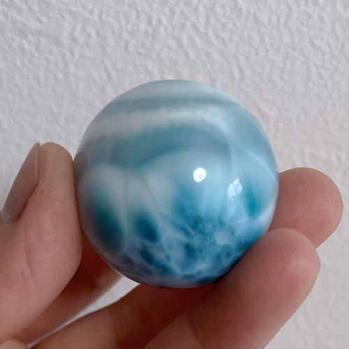 53.4g-32.6mm 天然無処理 ラリマー スフィア その他置物 天然石