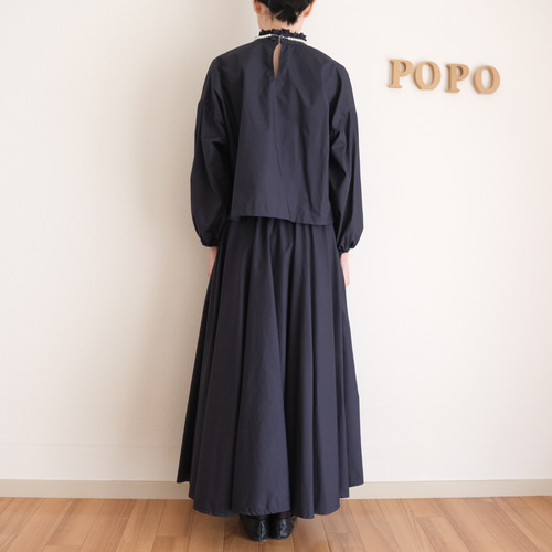 普段着〜フォーマルにも フリルブラウス ネイビー(濃紺) タイプ