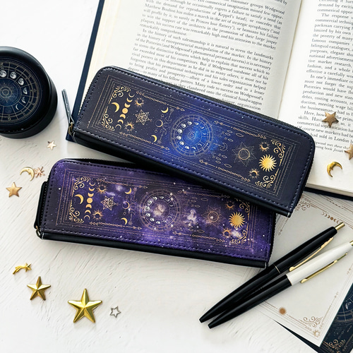 全5色】月の満ち欠け・12星座 ペンケース / 筆箱 ペンケース LALA