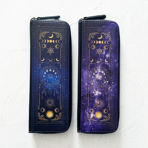 全5色】月の満ち欠け・12星座 ペンケース / 筆箱 ペンケース