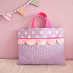 紫色絎縫扇貝教學包，可調整大小 第1張的照片