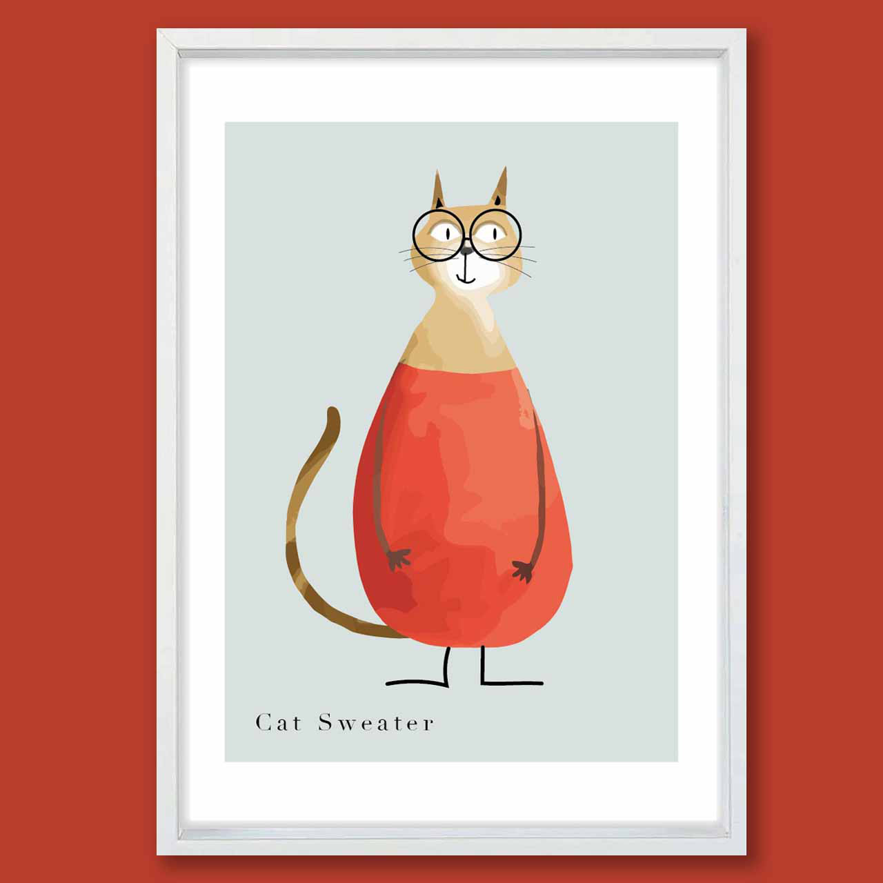 セーター　ネコ　イラスト　ポスター　A4 A3 A2 A1　アート  　アートポスター　アート/sei検索　3114