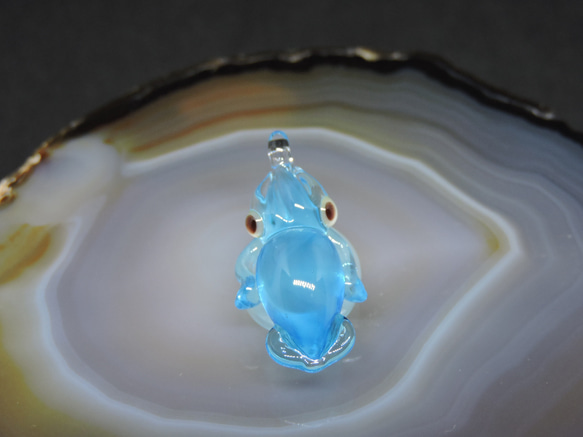 ガラスのアクセサリー・イカ（図鑑バージョン） ペンダントトップ