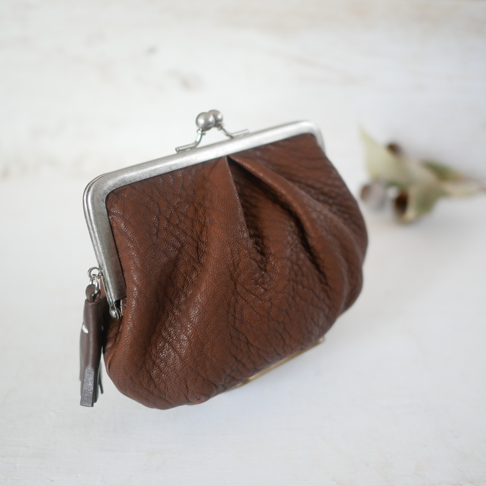 むちむちぽってり「鹿革の親子がま口」4色