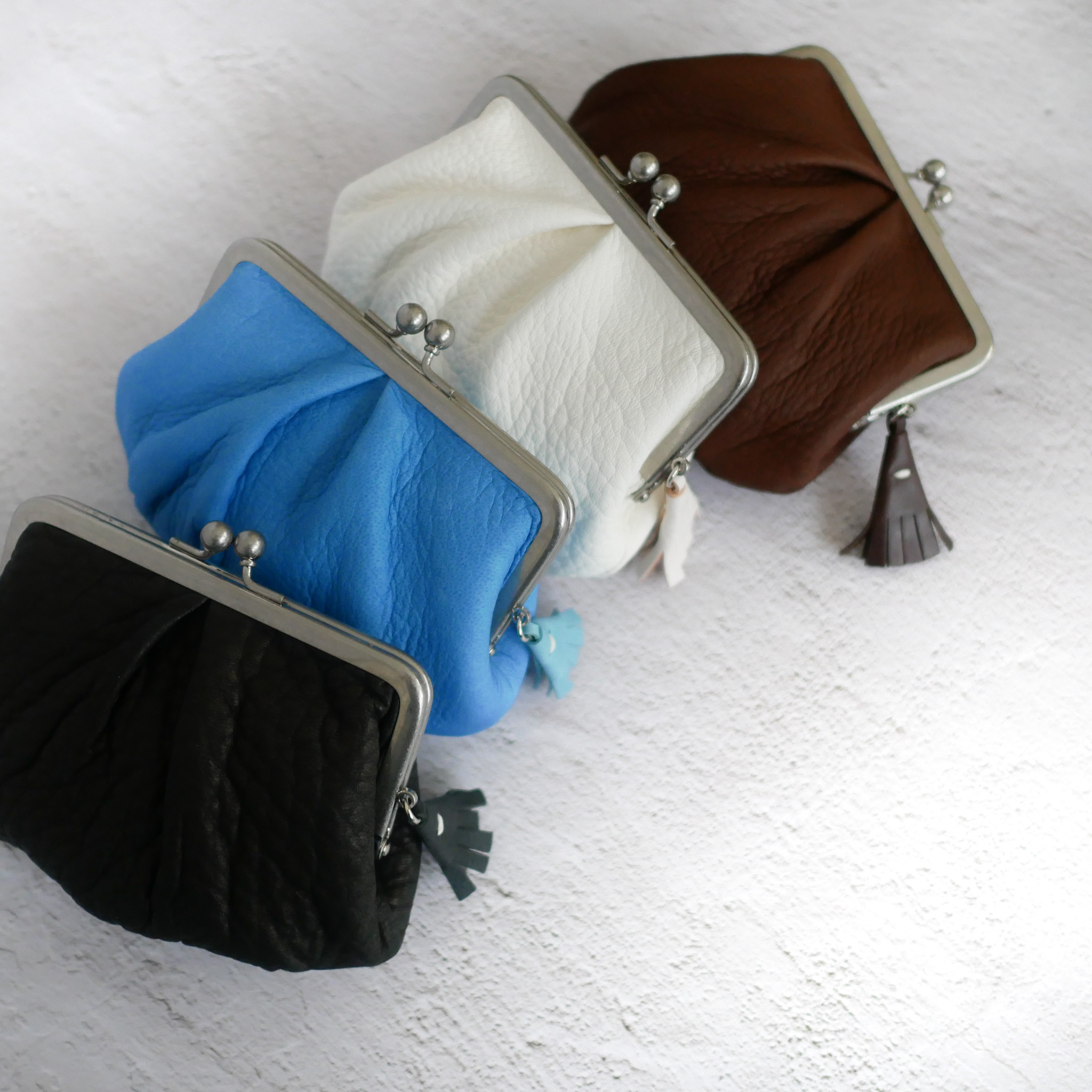 むちむちぽってり「鹿革の親子がま口」4色