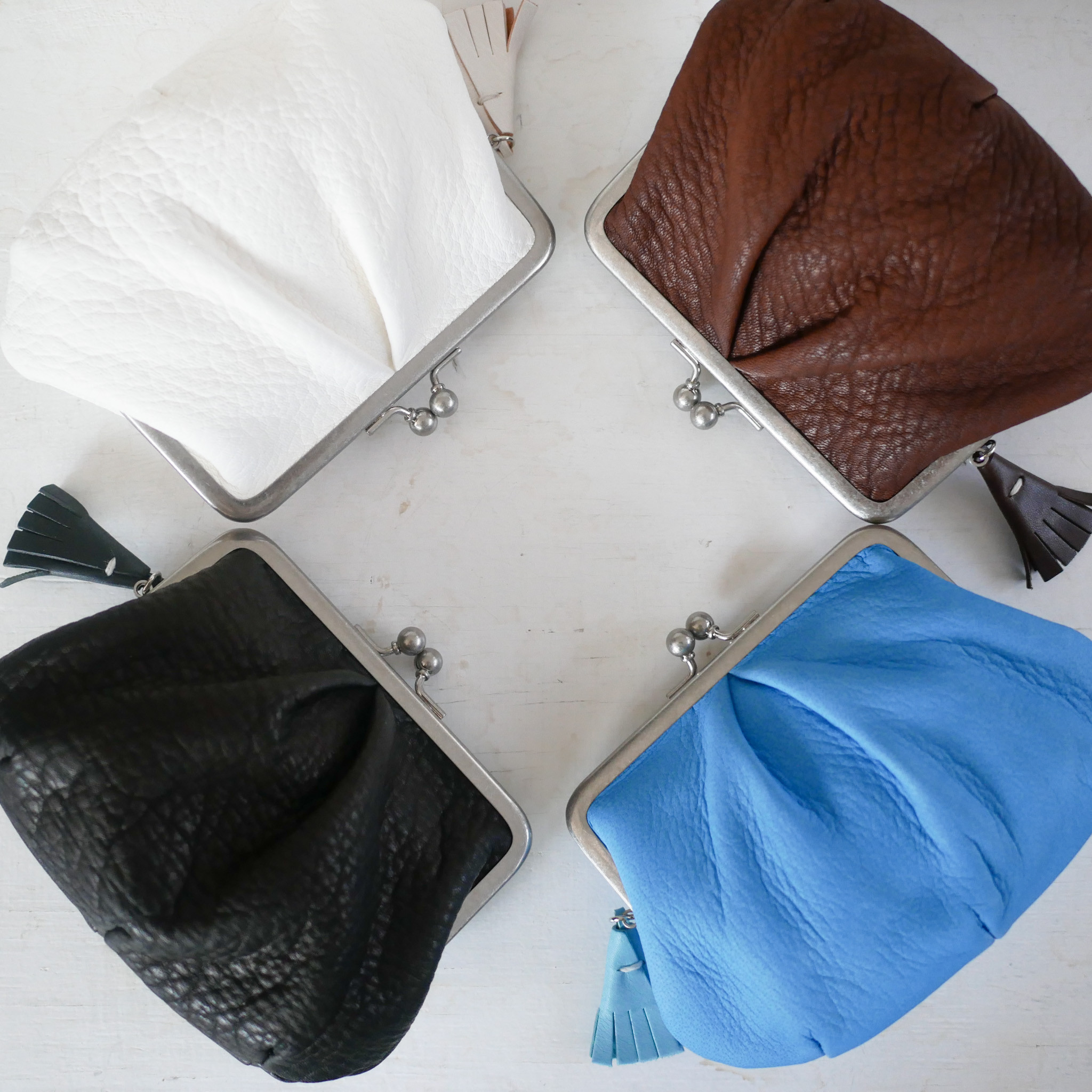 むちむちぽってり「鹿革の親子がま口」4色