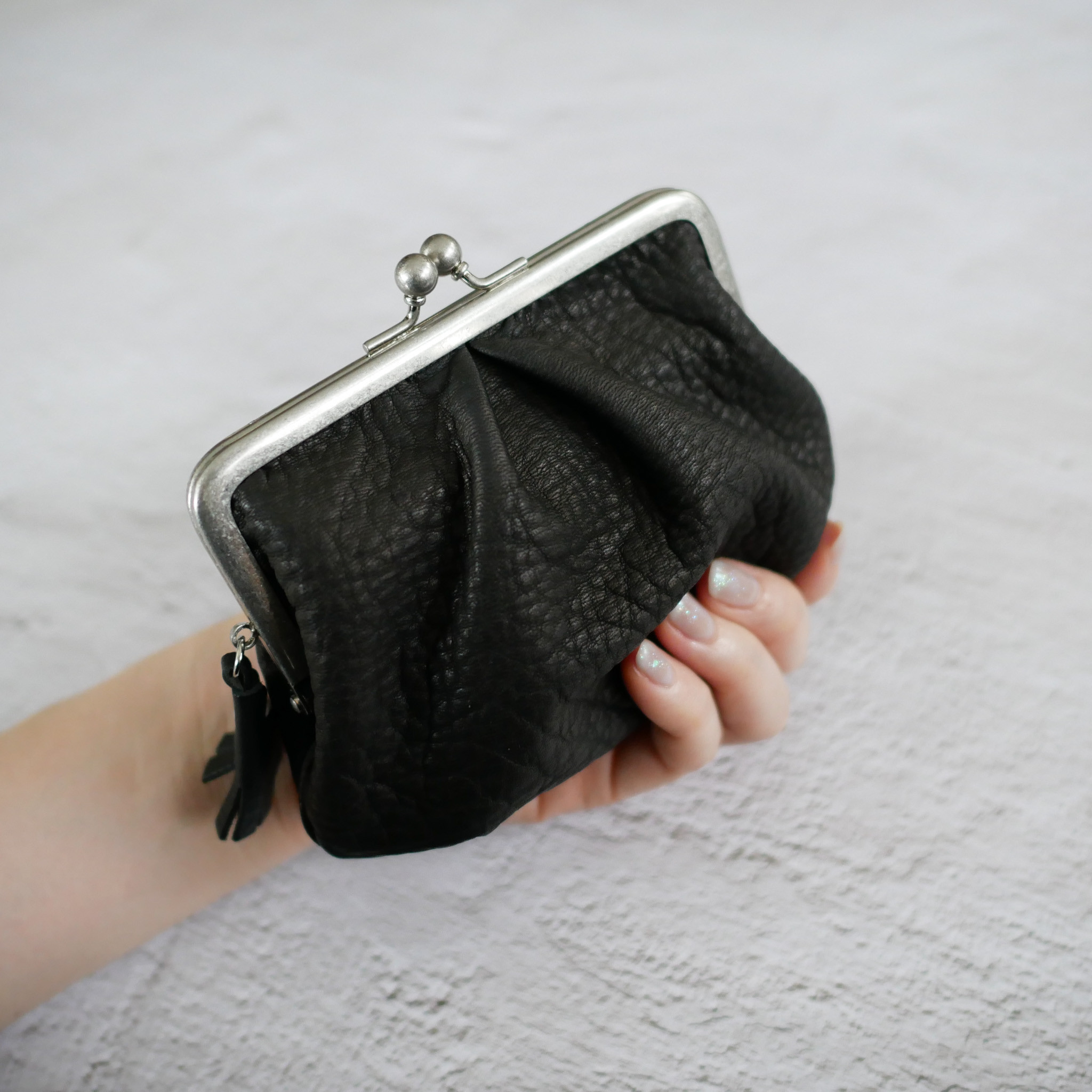 むちむちぽってり「鹿革の親子がま口」4色