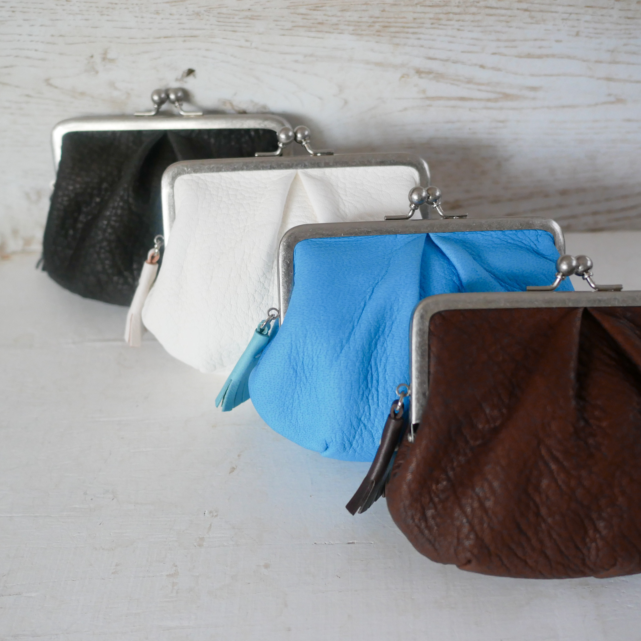 むちむちぽってり「鹿革の親子がま口」4色