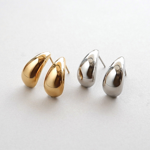 大ぶりしずくピアス/イヤリング サージカルステンレス 金属アレルギー