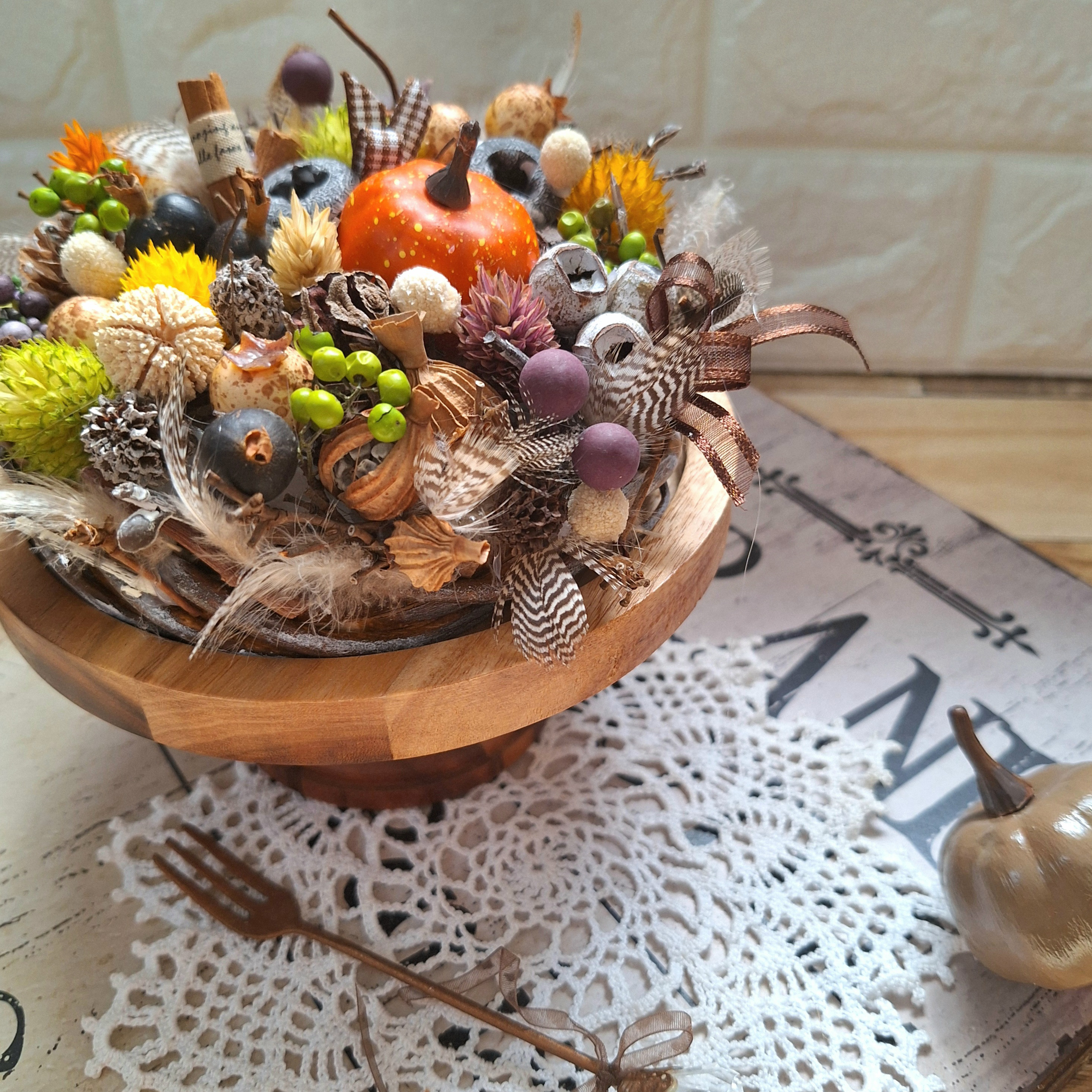 ハロウィンアレンジ＊巣ごもり木の実のハロウィンcake＊パンプキン