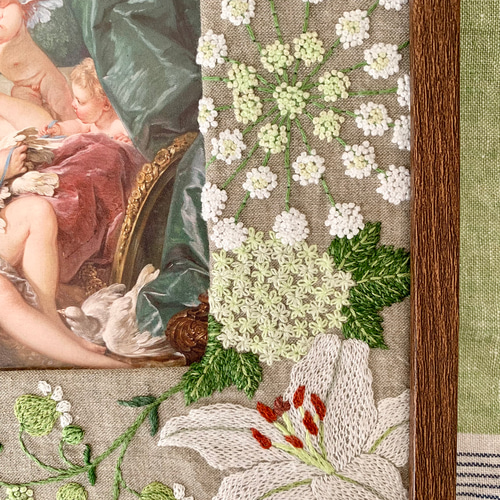 フラワー刺繍の写真立て 刺繍フレーム フォトフレーム・写真立て momo