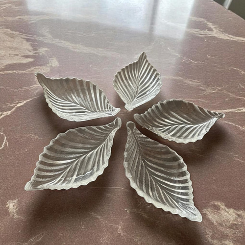 ガラス葉小皿5枚 小皿 antique art nozomi 通販 18261681