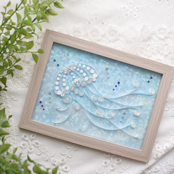 ペーパークイリング＊ワンワンデザインフレーム ペーパークイリングフレーム Jellyfish その他アート m.y-clover 通販