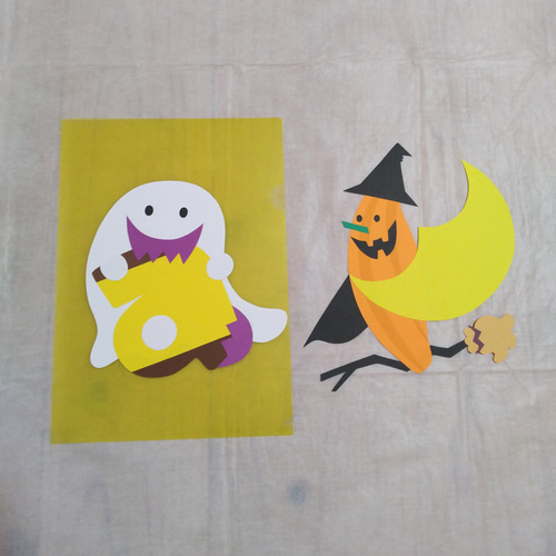 ハロウィン おばけ かぼちゃ 秋 10月の壁面飾り 画用紙で製作