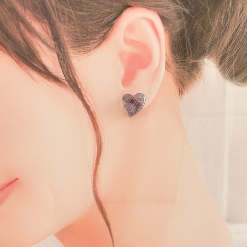 ハート ピアス ピアス（スタッド・一粒） tonttu_sora 通販