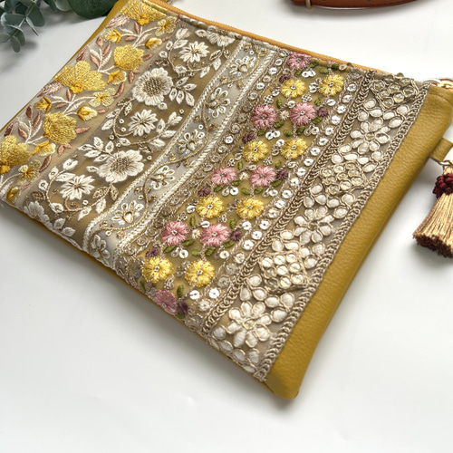 インド刺繍リボン・ショルダーバッグ ポシェット ショルダーバッグ