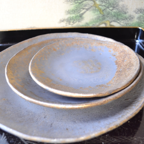 セット特割！】豪華な皿セット大中小(炭化金彩) 大皿セット 和食器