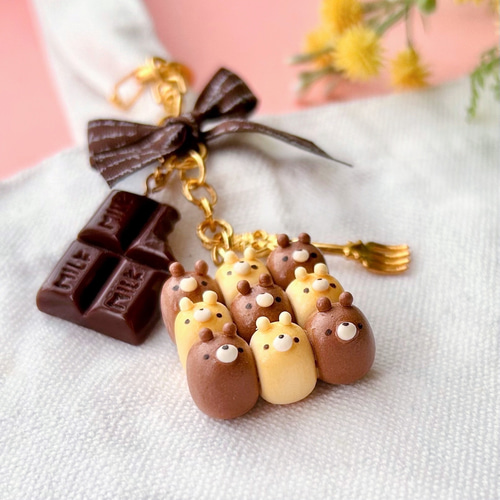 キーホルダー】たっぷり蜂蜜のクマさんパンケーキ フェイク キーホルダー】たっぷり蜂蜜のクマさんパンケーキ フェイク