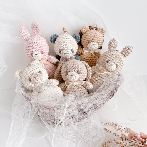 動物さん♡あみぐるみキーホルダー 編みぐるみ♡動物さん達のストラップ - ハンドメイド雑貨CROCHET