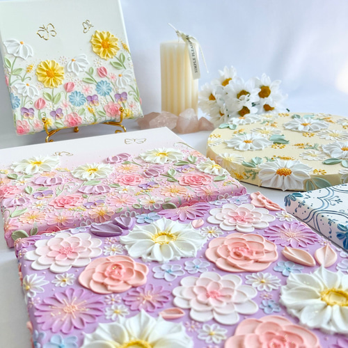 受注制作 オーダー テクスチャーアート 絵画 花の絵 フラワーアート