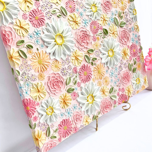 絵画 テクスチャーアート ボタニカルアート 花の絵 花柄 フラワー