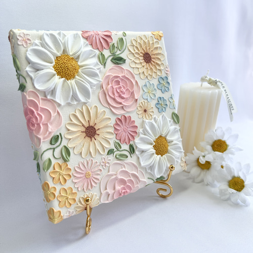 受注制作 オーダー テクスチャーアート 絵画 花の絵 フラワーアート