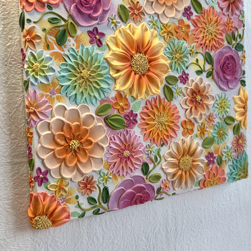 絵画 テクスチャーアート textureart   ボタニカルアート　ボタニカル 絵画 テクスチャーアート ボタニカルアート 花の絵 花柄