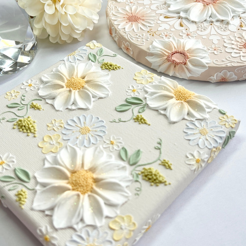 受注制作 オーダー テクスチャーアート 絵画 花の絵 フラワーアート