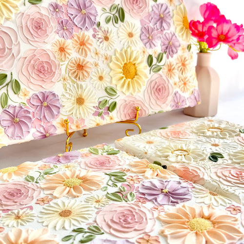 受注制作 オーダー テクスチャーアート 絵画 花の絵 フラワーアート