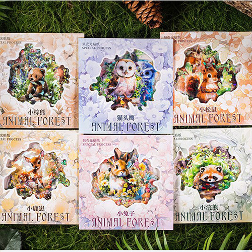 シール どうぶつの森 6種類60枚入り コラージュ 素材 シール