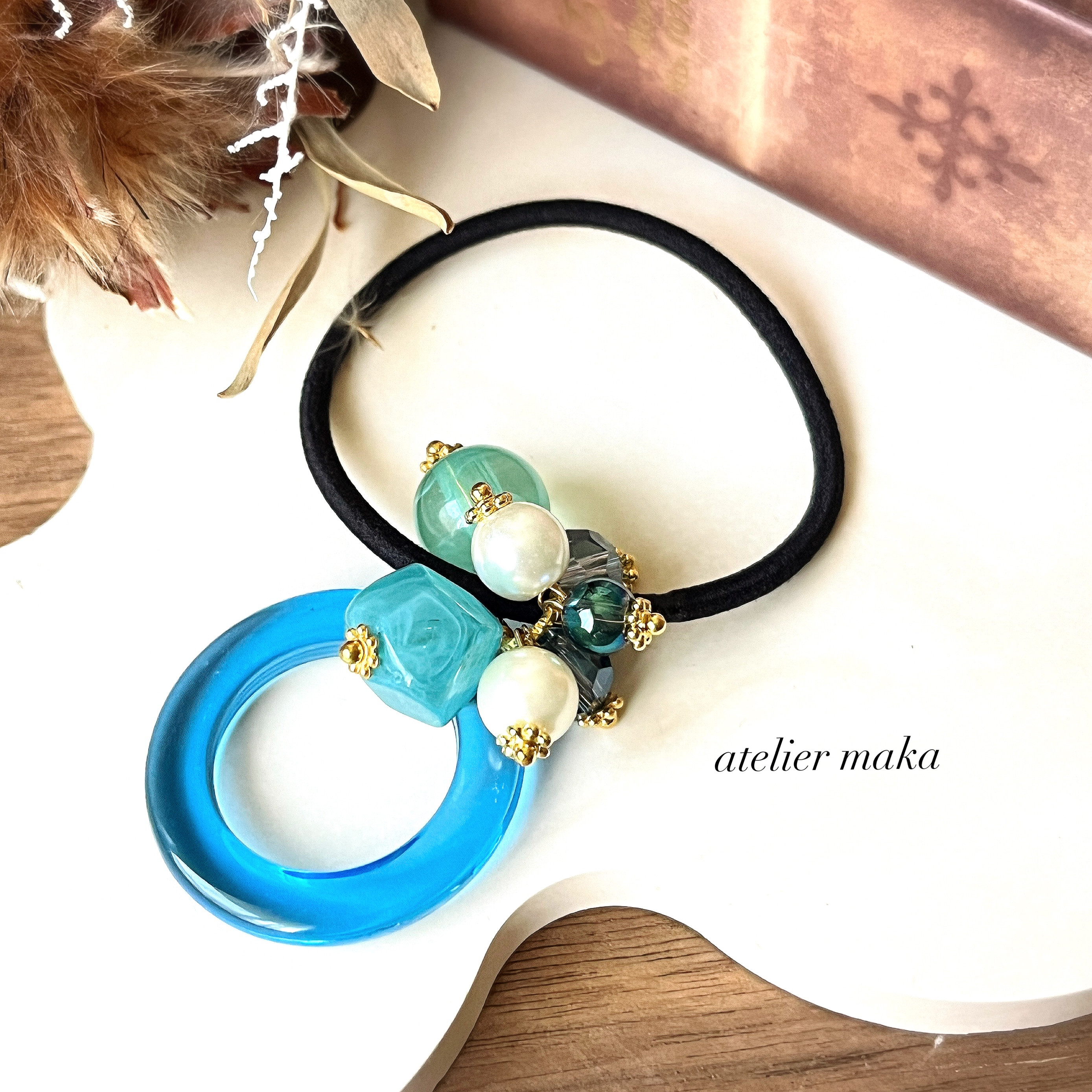 じゃらじゃら ヘアゴム お花ゆらゆら♡