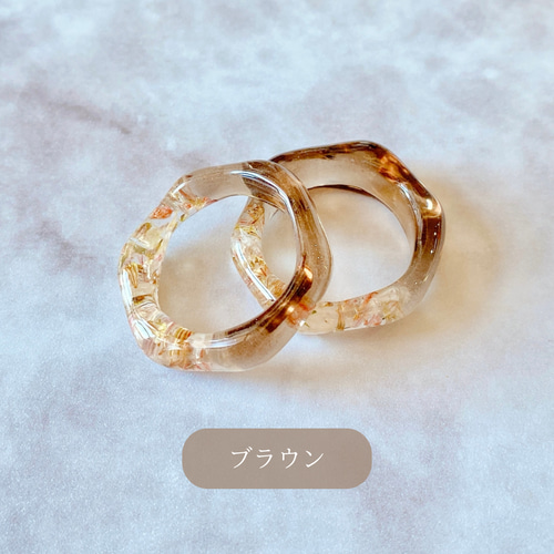 ドライフラワーリング レジンアクセサリー レジンリング 誕生日