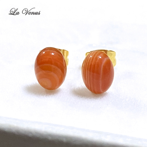 エッジドカーネリアンピアス