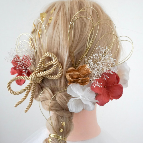 送料無料・翌日発送》髪飾り/成人式/結婚式/卒業式/ヘッドドレス/金箔