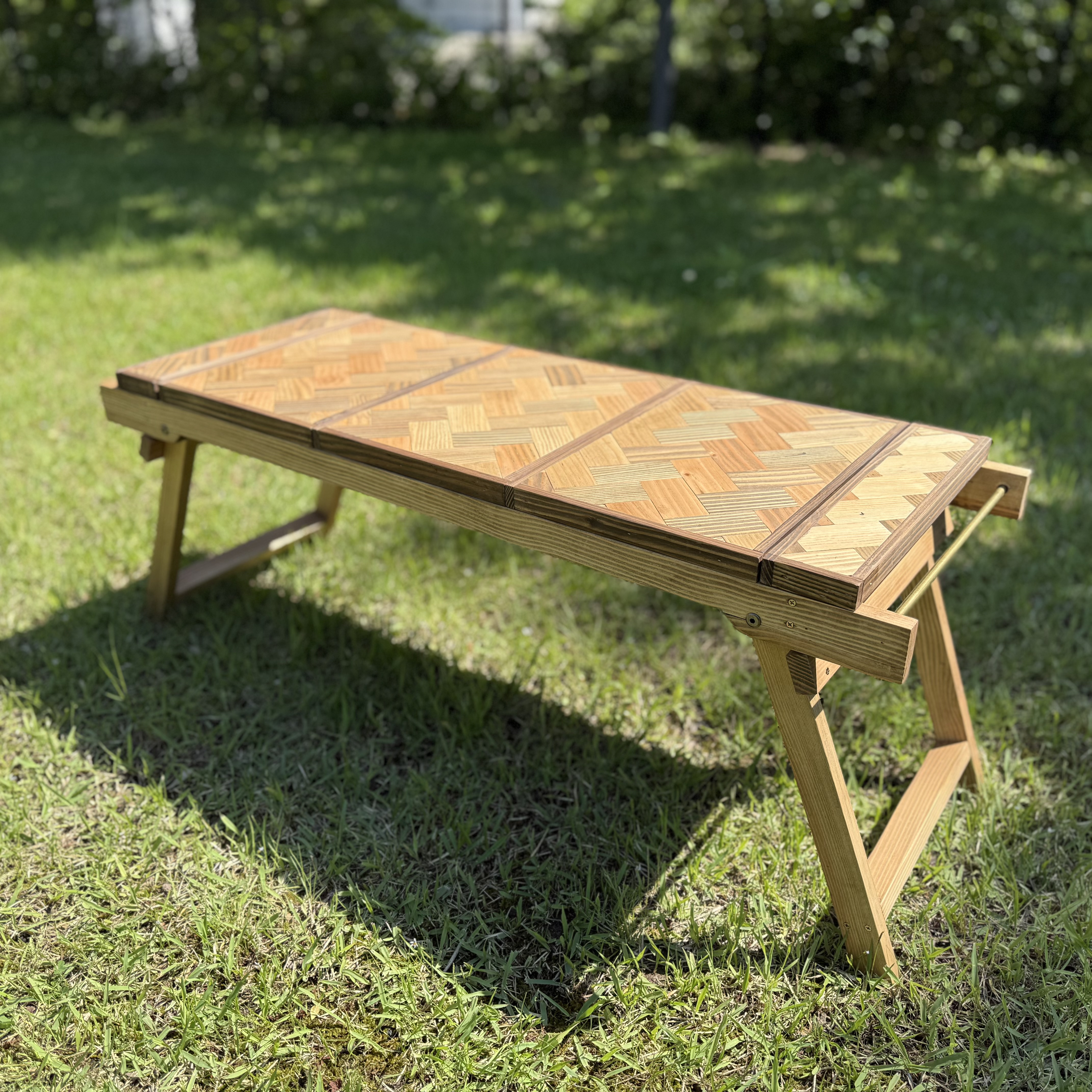 ヘリンボーンテーブル .7 キャンプ ローテーブル